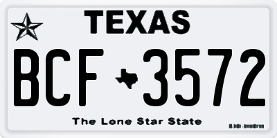 TX license plate BCF3572