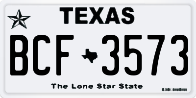 TX license plate BCF3573