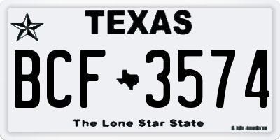 TX license plate BCF3574