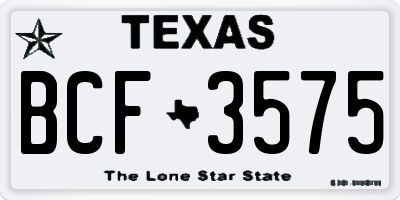TX license plate BCF3575
