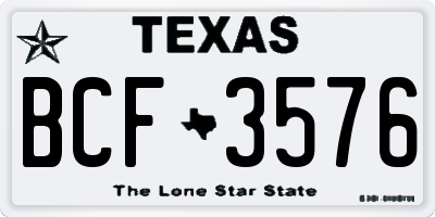 TX license plate BCF3576