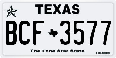 TX license plate BCF3577