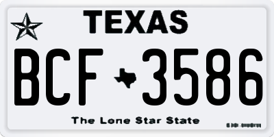 TX license plate BCF3586