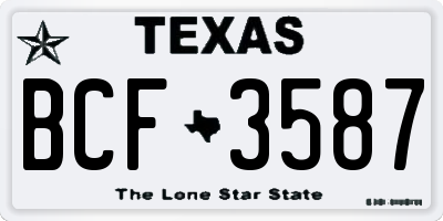 TX license plate BCF3587