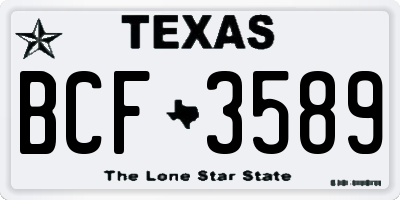 TX license plate BCF3589