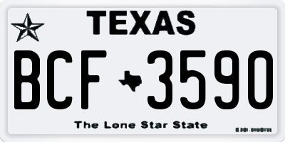 TX license plate BCF3590
