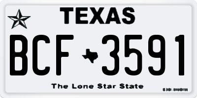 TX license plate BCF3591