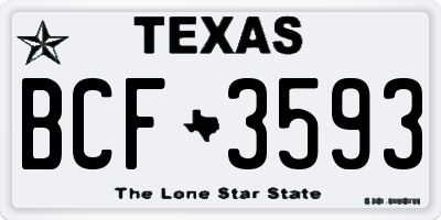 TX license plate BCF3593