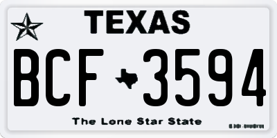 TX license plate BCF3594