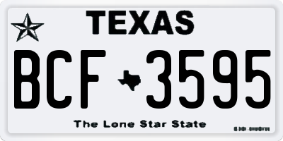 TX license plate BCF3595