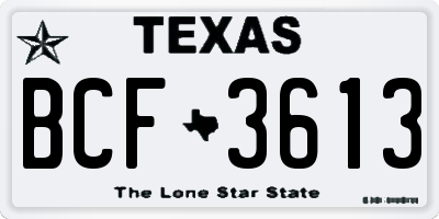 TX license plate BCF3613