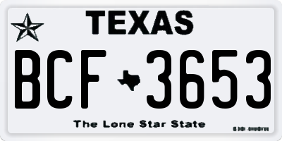 TX license plate BCF3653