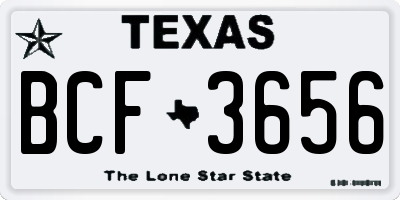 TX license plate BCF3656