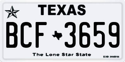 TX license plate BCF3659