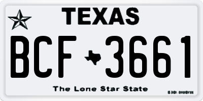 TX license plate BCF3661