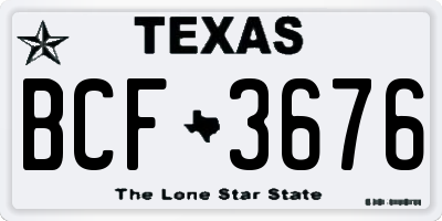 TX license plate BCF3676