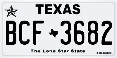 TX license plate BCF3682