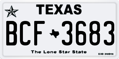 TX license plate BCF3683
