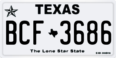 TX license plate BCF3686