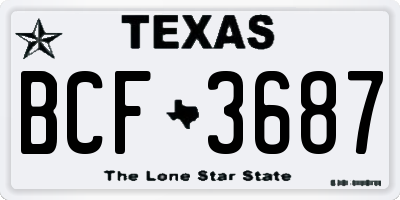TX license plate BCF3687