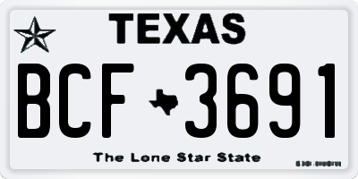 TX license plate BCF3691