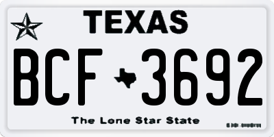 TX license plate BCF3692