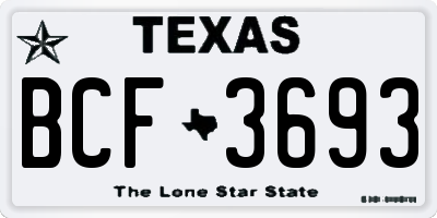 TX license plate BCF3693