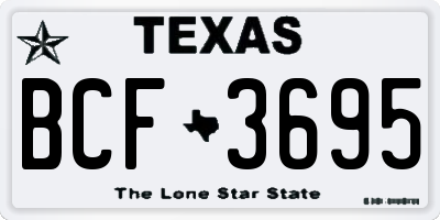 TX license plate BCF3695