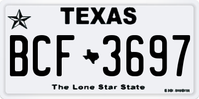 TX license plate BCF3697
