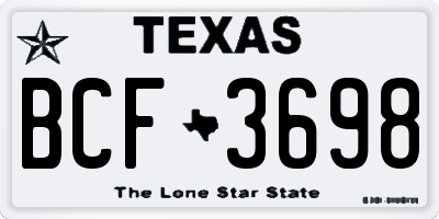 TX license plate BCF3698