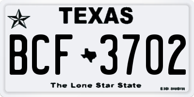 TX license plate BCF3702