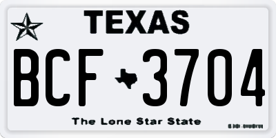 TX license plate BCF3704