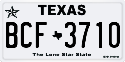 TX license plate BCF3710