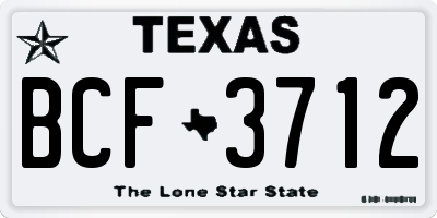 TX license plate BCF3712