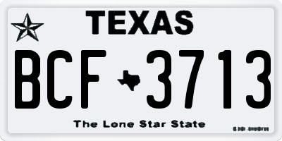 TX license plate BCF3713