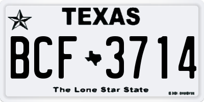 TX license plate BCF3714