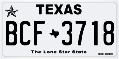 TX license plate BCF3718