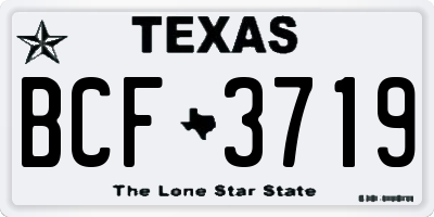 TX license plate BCF3719