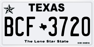 TX license plate BCF3720