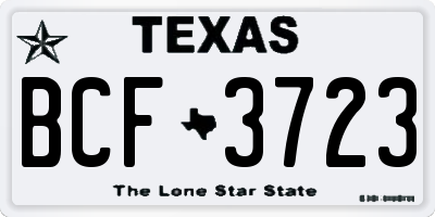 TX license plate BCF3723