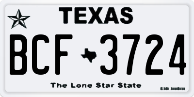 TX license plate BCF3724