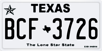 TX license plate BCF3726