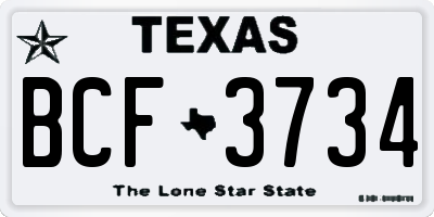 TX license plate BCF3734