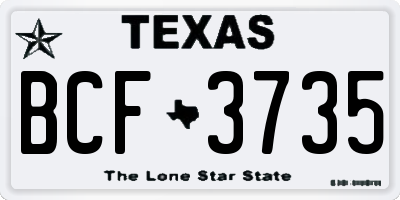 TX license plate BCF3735