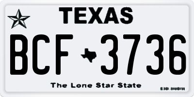 TX license plate BCF3736