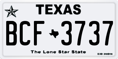 TX license plate BCF3737