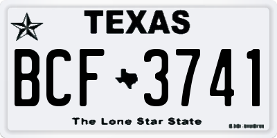 TX license plate BCF3741