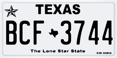 TX license plate BCF3744