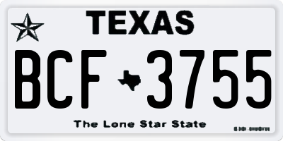 TX license plate BCF3755