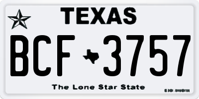 TX license plate BCF3757